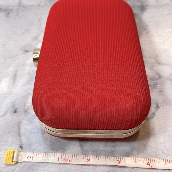 Giorgio Armani Red Hard Clutch, NEW